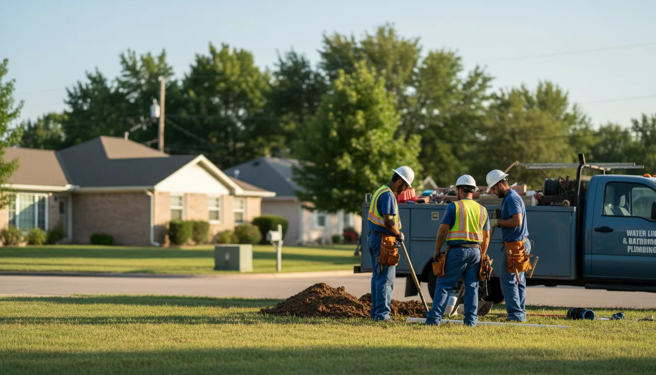 Residential water line and bathroom plumbing service in Minster, OH